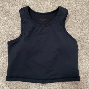 Black XS Sports Bra Move With You Padded Cups High Crew Neck Crop Top